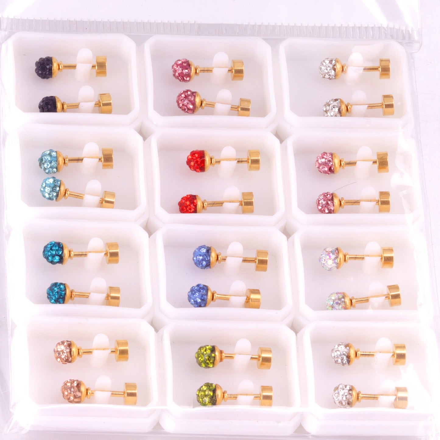 4mm/6mm/8mm Gold/Steel Shambhala Mixed Color Plugs