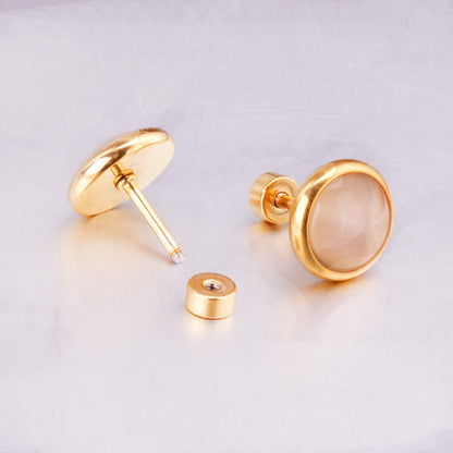 12 pairs 10mm/8mm Steel/Gold Mixed Screw Earrings