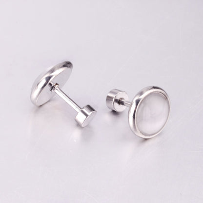 12 pairs 10mm/8mm Steel/Gold Mixed Screw Earrings