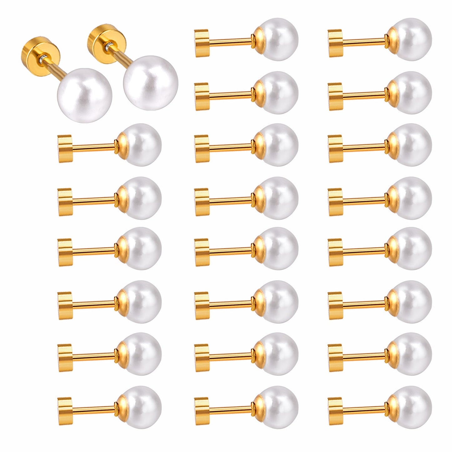 4~8mm steel color/golden white pearl screw plugs