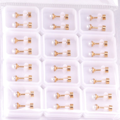 4~8mm steel color/golden white pearl screw plugs