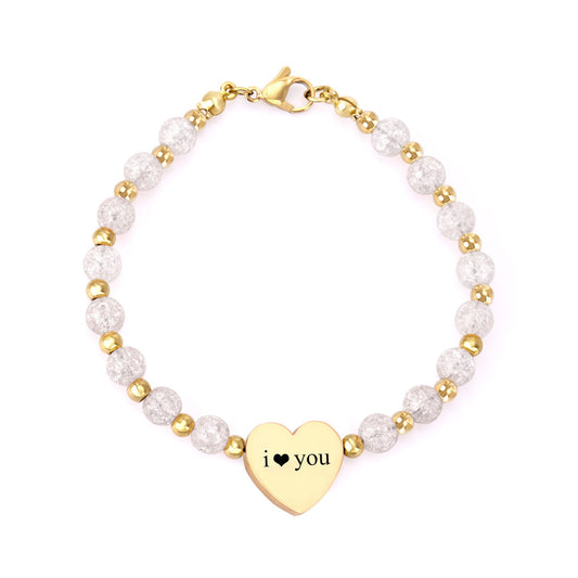 Golden Heart Accessory Crystal Bracelet