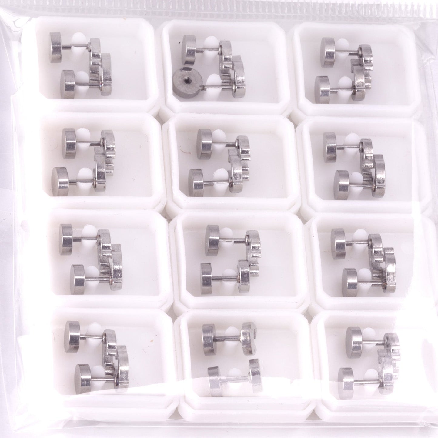 12 pairs Dolphin Shape Steel Goldtone Screwback Stud Earrings