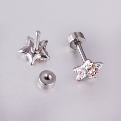 6mm Steel & Gold Pentagram Dipped & Mixed Colors & Five Colors Screw Plugs