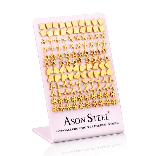 Card Holder Gold Color Cutout Earrings without Diamonds