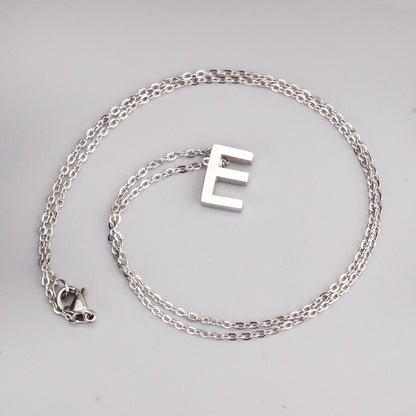 ASON Delicate Classic Style Initial 26 Letters Alphabet Chain Pendant Necklace Stainless Steel Color Jewelry Chokers