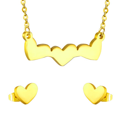 Gold Cut Heart Glossy Set