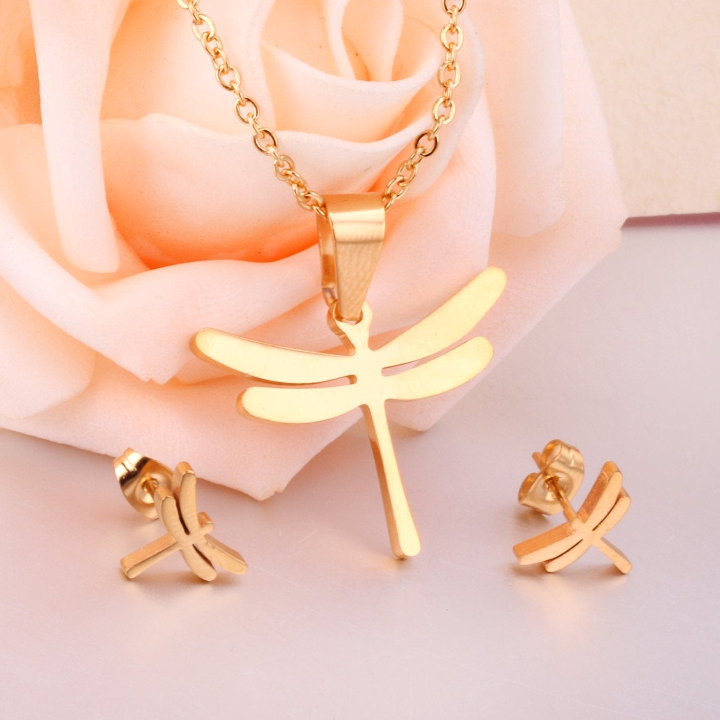 Tree Leaf Jewellery Set Accessories Necklace Earring Stainless Steel Wedding Dubai Indian  Jewelry Sets Free Chain