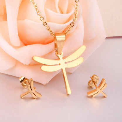 Tree Leaf Jewellery Set Accessories Necklace Earring Stainless Steel Wedding Dubai Indian  Jewelry Sets Free Chain