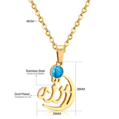 Black/Bule Round Shape Oil Drip Pendant Necklaces Stainless Steel Gold Color Chain Choker For Women Party Gift