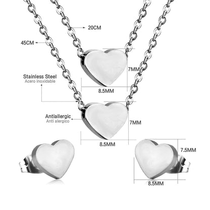 ASON Stainless Steel Double Heart Pendants Women Choker Necklaces Gold Color Multialyer Chains Necklace Party Gift Jewelry