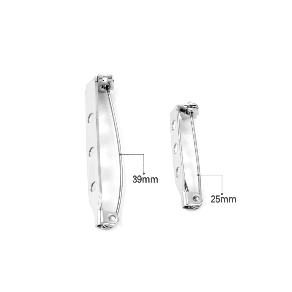 ASON 50pcs/lot Collar Pins Base Brooch Safety 316L Stainless Steel Brooch Base Accessories Scarf Pins Jewelry Making Supplies