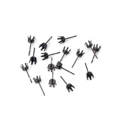 ASON 100pcs/Lot Stainless Steel Round Blank Earring Setting Fit Crystal Cabochons Earring Base for Jewelry Making Accessories