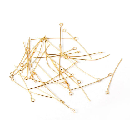 ASON 100pcs/lot Ball Pin Head Pins Stainless Steel Eye Pin Gold Color Head Pins For Jewelry Findings Making DIY Needles 2021