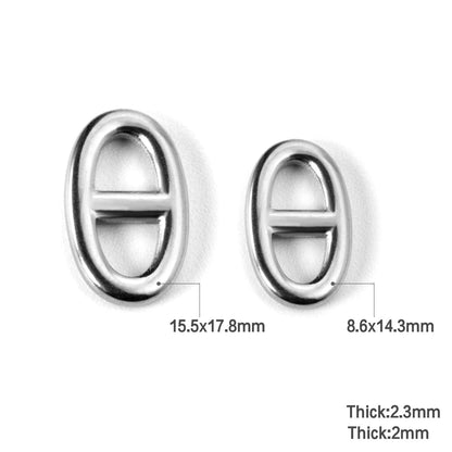 ASON 5Pcs/Lot Gold/Silver Color Stainless Steel Oval Two Holes Charms For Women Men Necklace Bracelet Anklet DIY Jewelry Making