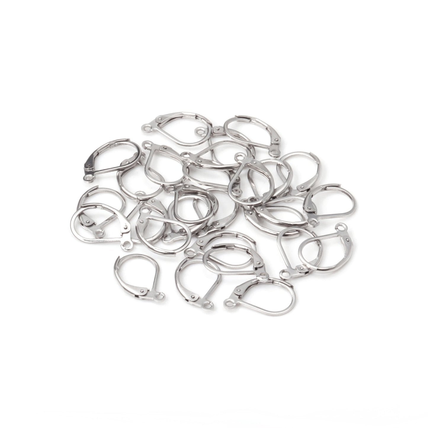 ASON 100pcs Gold Stainless Steel French Lever Earring Hooks Wire Settings Base Hoops Earrings Making DIY Hook Earrings Findings