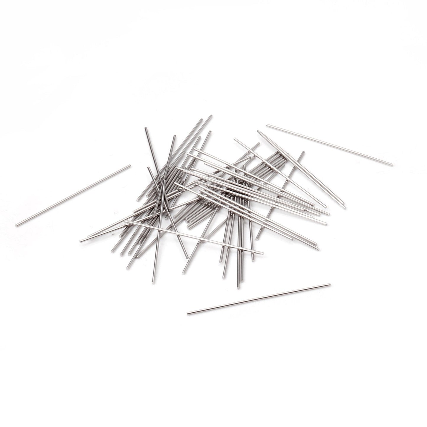 ASON 100pcs/lot Stainless Steel Bar Metal Rod Charm Accessories for DIY Jewelry Making Supplies