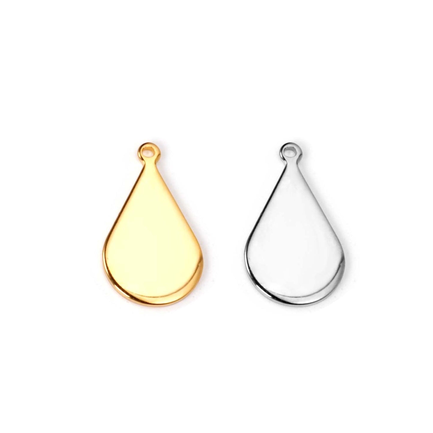 ASON 100pcs/lot Stainless Steel Oval Pendant Charm Wholesale Gold Silver Color For Necklace Bracelet Jewelry Making Supplies