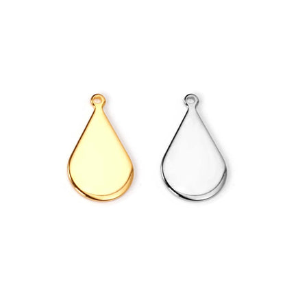 ASON 100pcs/lot Stainless Steel Oval Pendant Charm Wholesale Gold Silver Color For Necklace Bracelet Jewelry Making Supplies