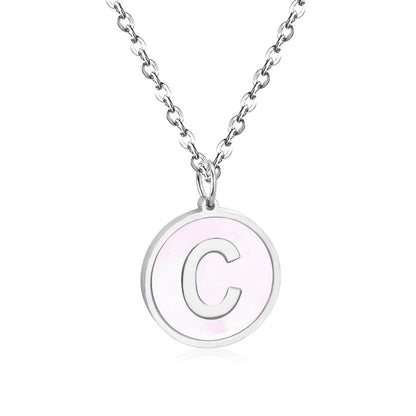 New and Hot 316L Stainless Steel Alphabet Pendant Necklace 26 Letters A-Z Choker Necklaces Jewelry