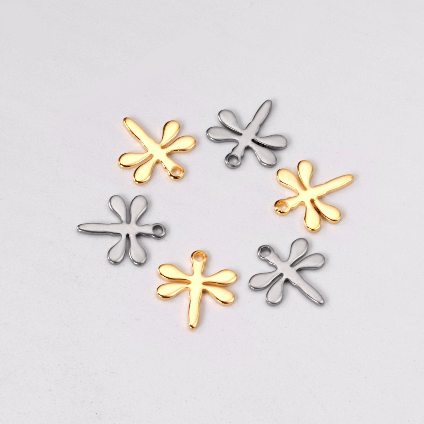 ASON 100pcs/lot Wholesale Dragonfly Pendant 316L Stainless Steel Animal Charm For Necklace Bracelet Jewelry Making Supplies