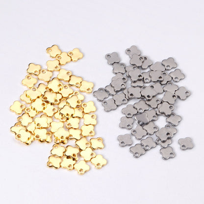ASON 100pcs/lot Fashion Flower Pendant With Holes Stainless Steel For Necklace Bracelet DRY Handmade Jewelry Making Supplies