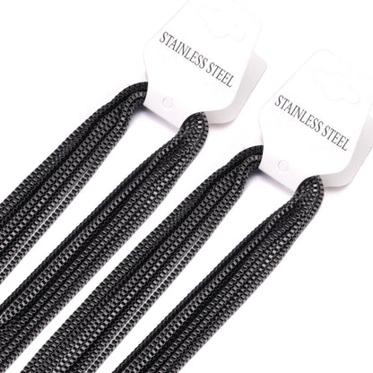 ASON Stainless Steel Chains Wholesale 10Pcs/lots Gold Black Rose Silver Color Width Long Chains Necklace DIY Jewelry Box Chains