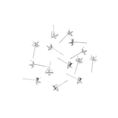 ASON 100pcs/lot Earring Base Triangle Earring Making 316L Stainless Steel Setting Crystal DIY Jewelry Making Accessories Gift