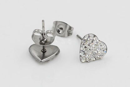 8mm Clay Heart 316L Stainless Steel Small Stud Earrings Women Fashion Earrings Wholesale Earrings
