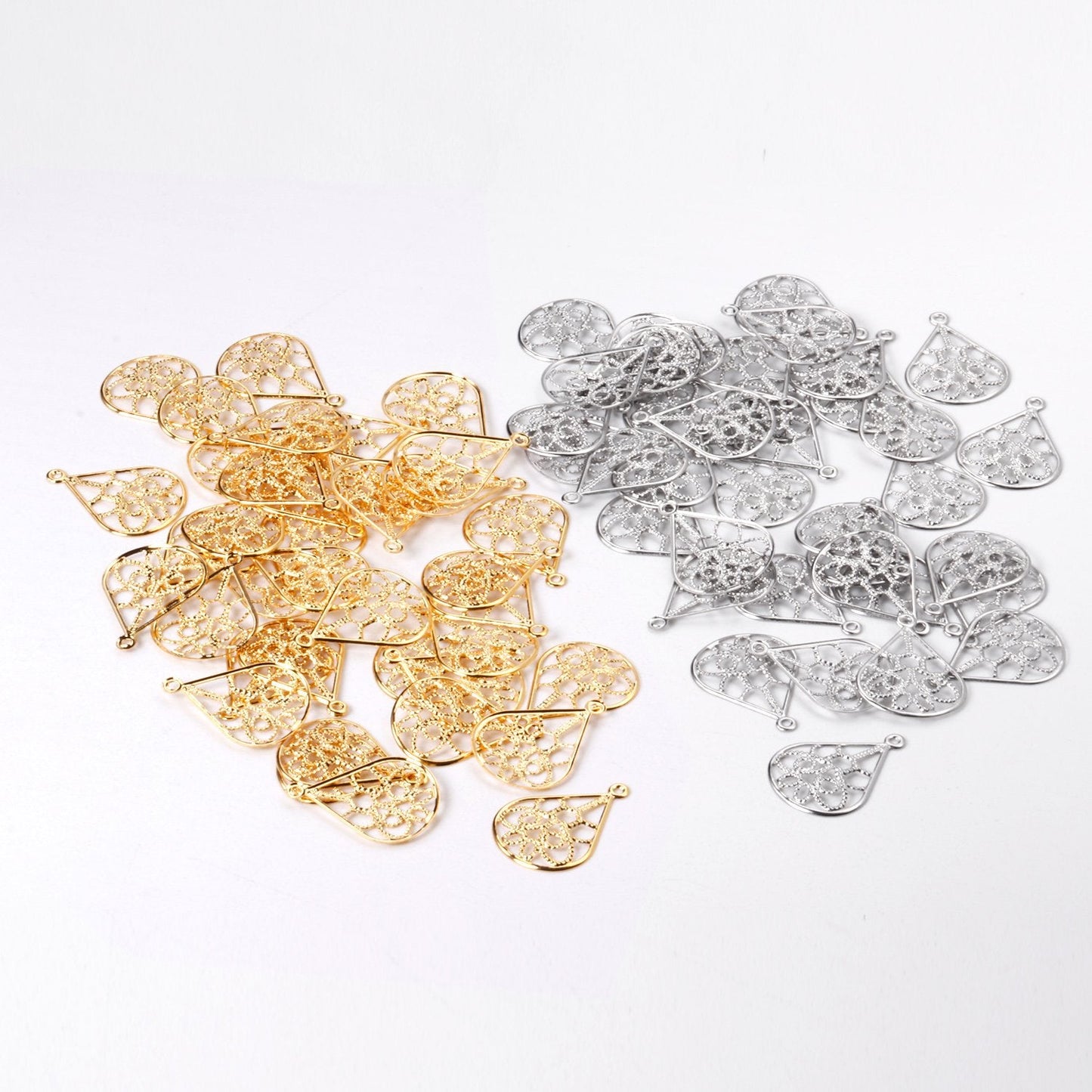 ASON 100 Pcs/Lots Classical Water Droplets Charm 316L Stainless Steel  For Necklace Earring DRY Handmade Jewelry Making Supplies