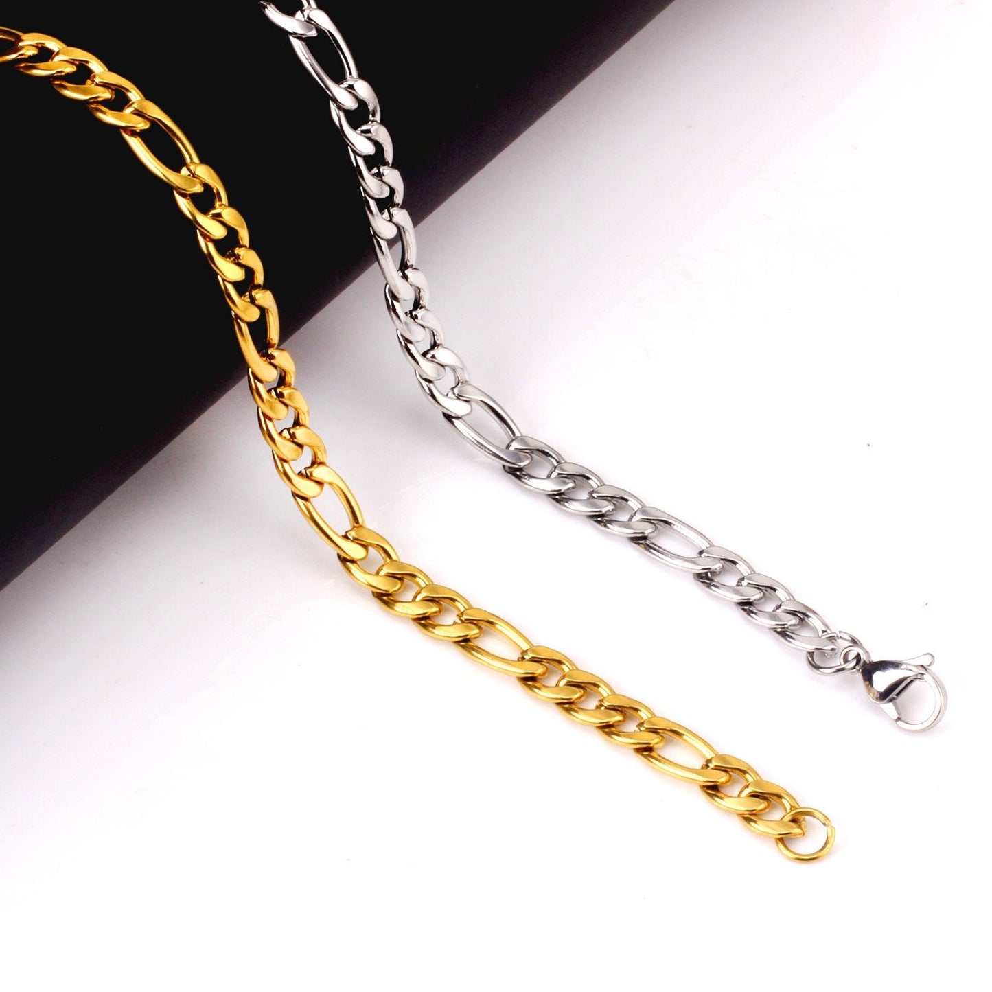 Wholesale Ason 7mm Cuban Link Chain Bracelets Stainless Steel Gold Color for Men Women Party Gift Fashion Bangle Jewelry Boho