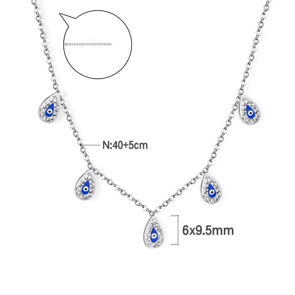 Luxury Stone Evil Eyes Blue Charms Necklaces For Party Wedding Jewelry Elegant Ladies Colar bijoux femme Gifts Emo