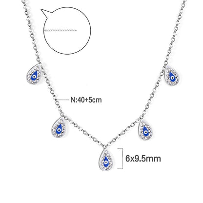 Luxury Stone Evil Eyes Blue Charms Necklaces For Party Wedding Jewelry Elegant Ladies Colar bijoux femme Gifts Emo