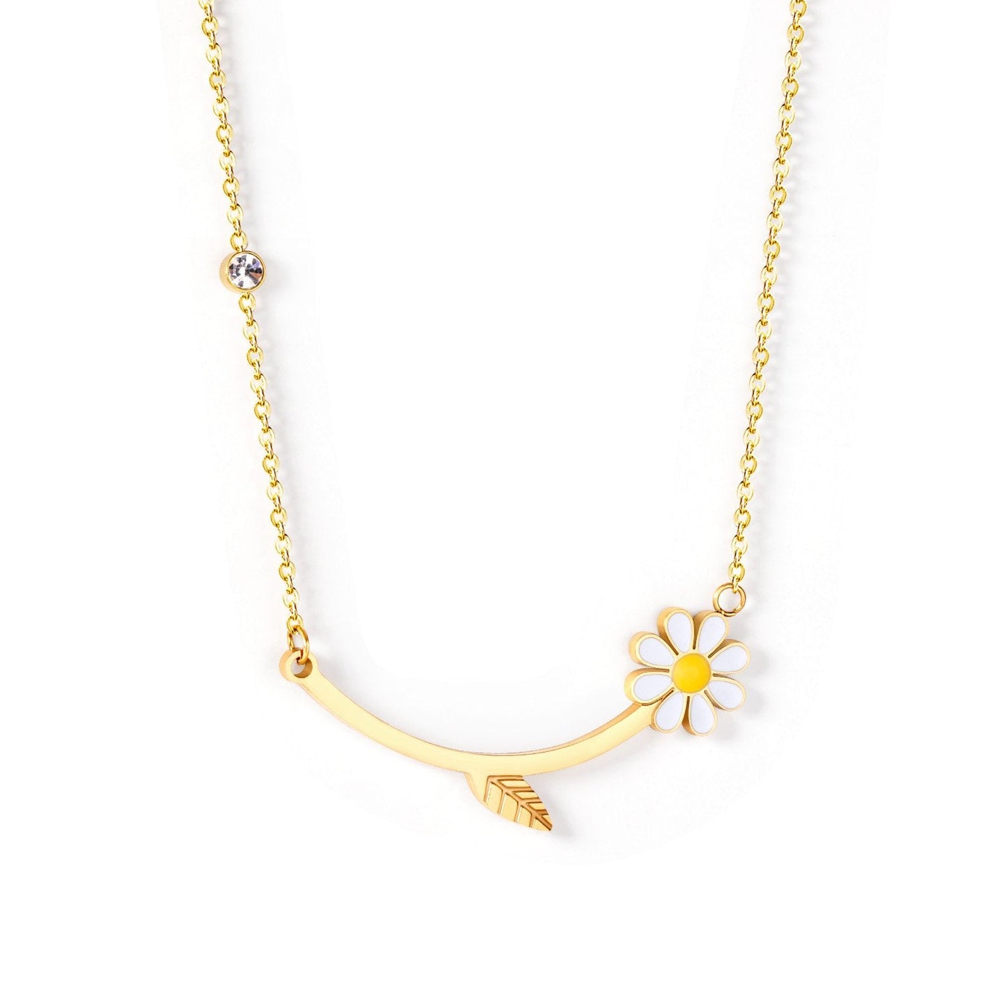 Trendy Chrysanthemum Pendants Necklace For Woman Gold/Silver Color Stainless Steel Necklace Chains Jewelry Gift