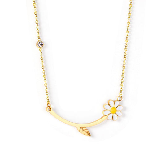 Trendy Chrysanthemum Pendants Necklace For Woman Gold/Silver Color Stainless Steel Necklace Chains Jewelry Gift