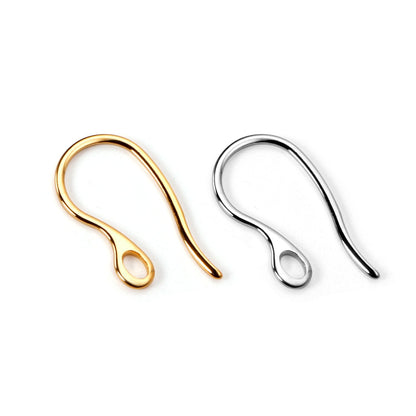 100pcs/lot Fashion Earring Ear Hook Stainless Steel Gold Silver Color Wholesale Hooks Earwires For DIY Jewelry Making Finding