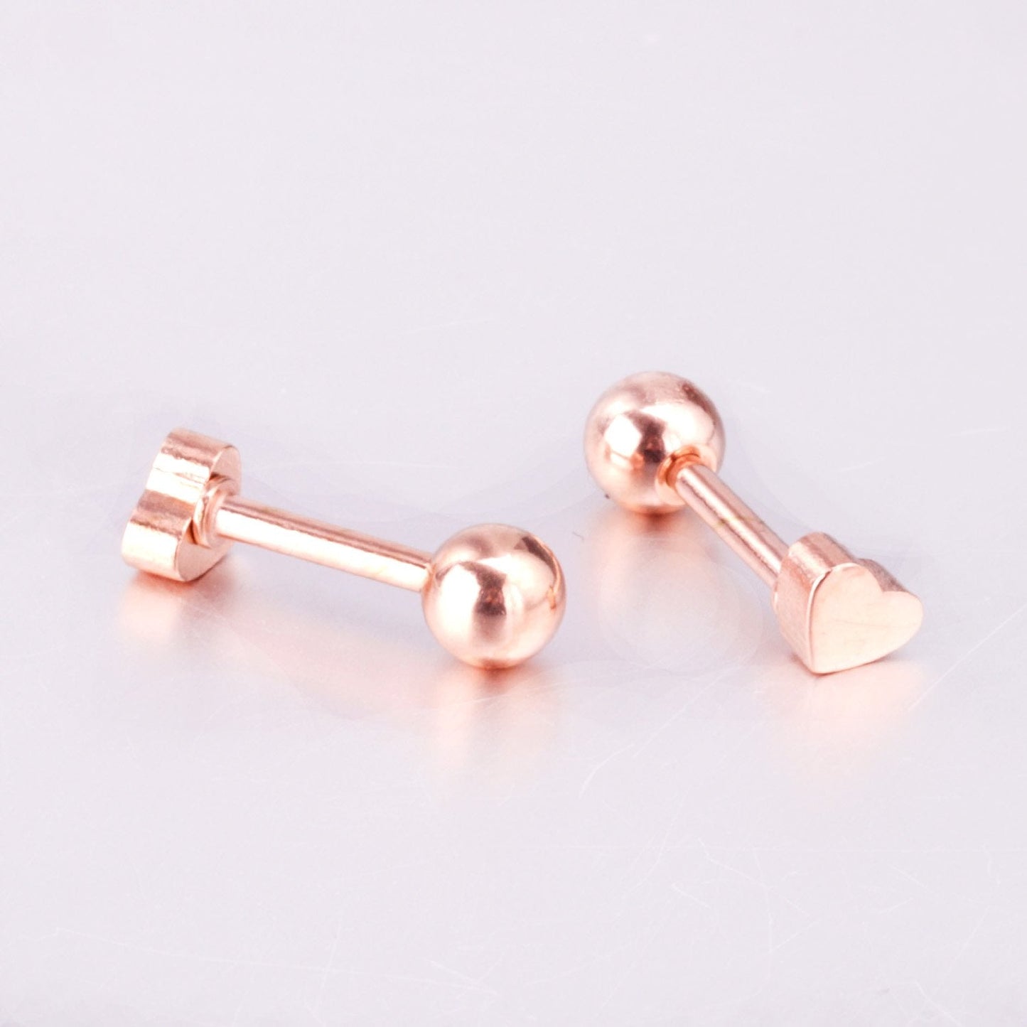 ASON Rose Gold/Black Stud Earrings Heart Stainless Steel Women Earrings Jewelry Gift Accessories,Anti-allergy
