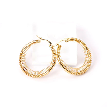 ASON Unique Trendy Piercing Hoop Earrings Gold Color Stainless Steel for Girl Women Daily Wear Accessories Fashion Jewelry