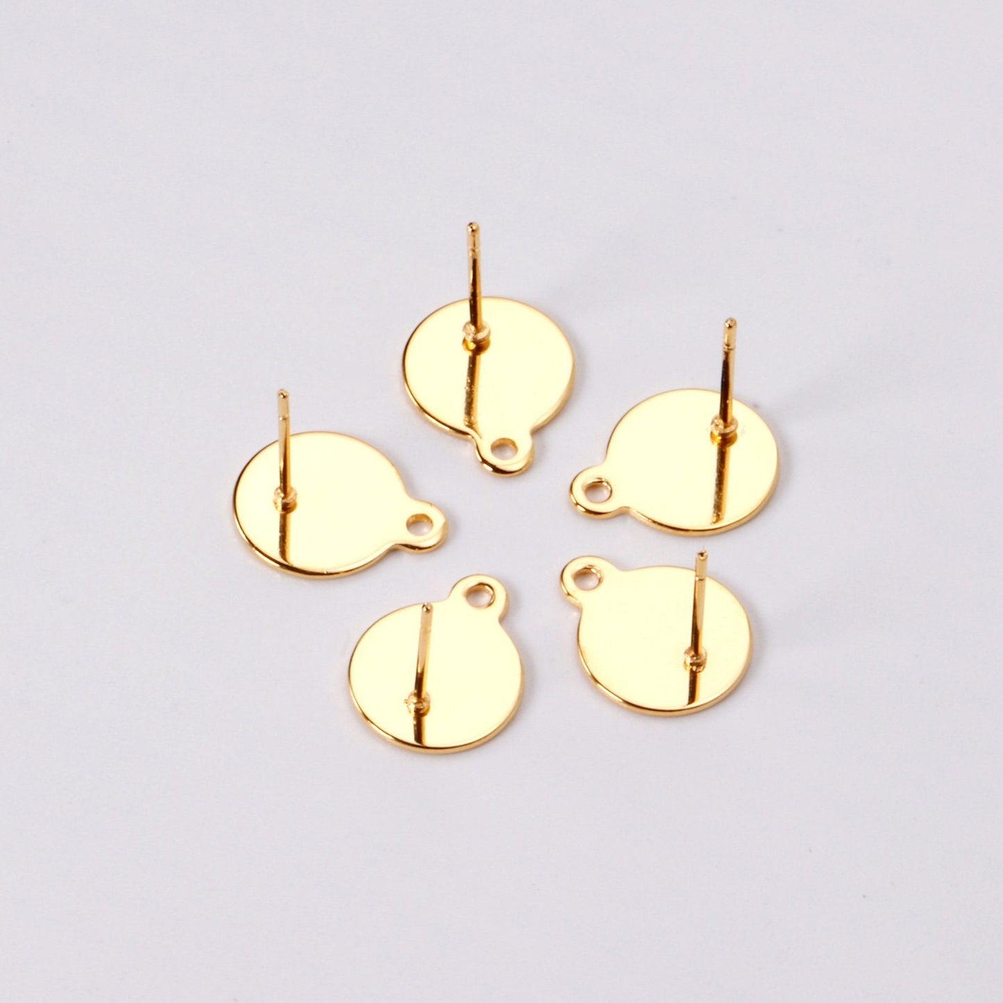 ASON 100Pcs/Lots Ear Studs Earring Accessories Studs Stainless Steel Gold Base Setting Connector For DIY Jewelry Making Supplies