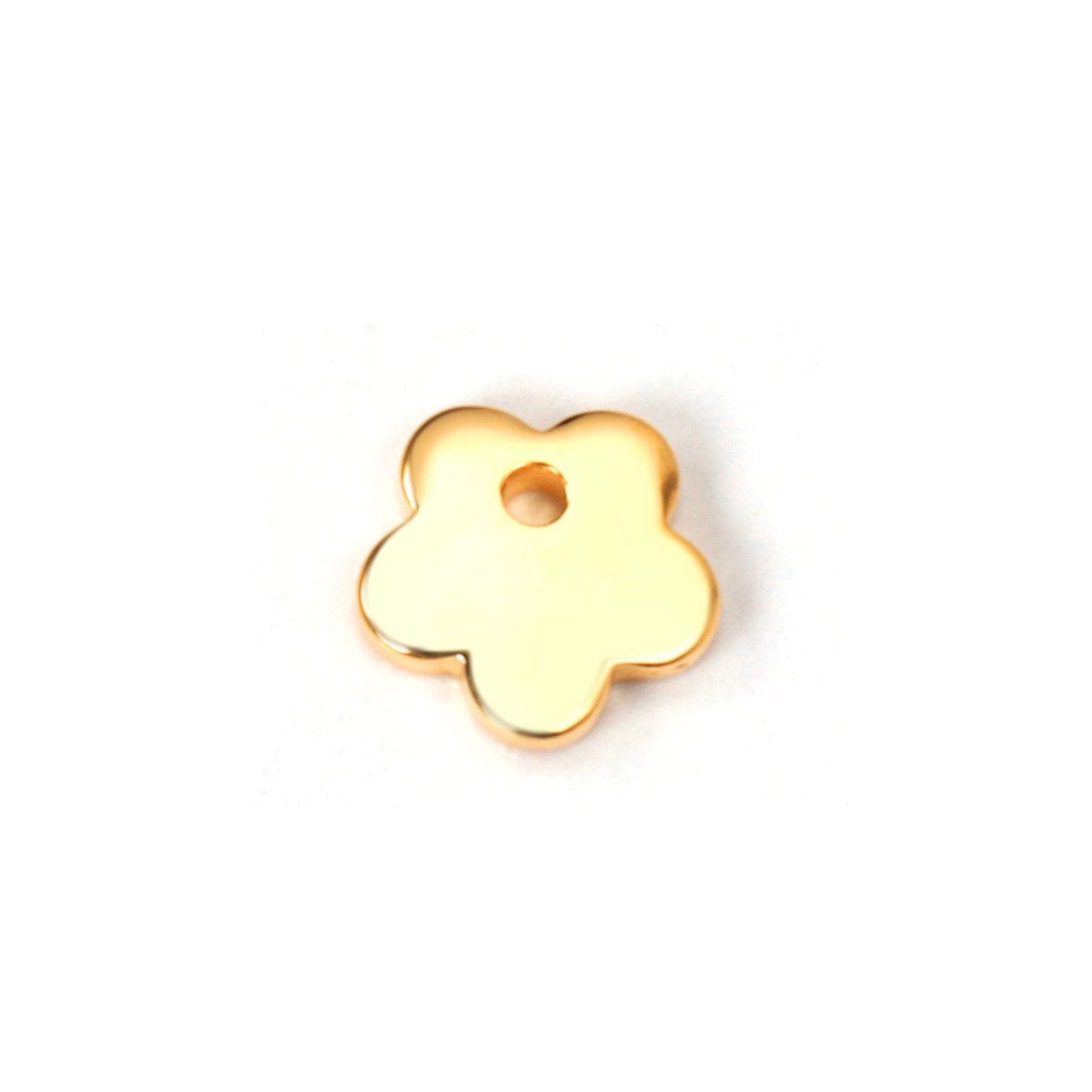 ASON100Pcs/Lot Gold Silver Color Flower Stainless Steel Pendant Charm For Necklace Bracelet Trendy DIY Jewelry Making Supplies