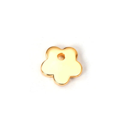 ASON100Pcs/Lot Gold Silver Color Flower Stainless Steel Pendant Charm For Necklace Bracelet Trendy DIY Jewelry Making Supplies