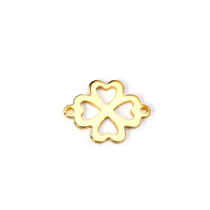 ASON 100pcs/Lot  Stainless Steel Charms Gold Silver Color Flower Shape Pendants For Necklaces DIY Jewelry Wholesale Accessories