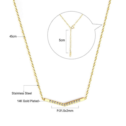 Star Zircon Gold color Pendants Necklaces Set For Girl Stainless Steel Collars Choker Necklace Women 2020 In bulk