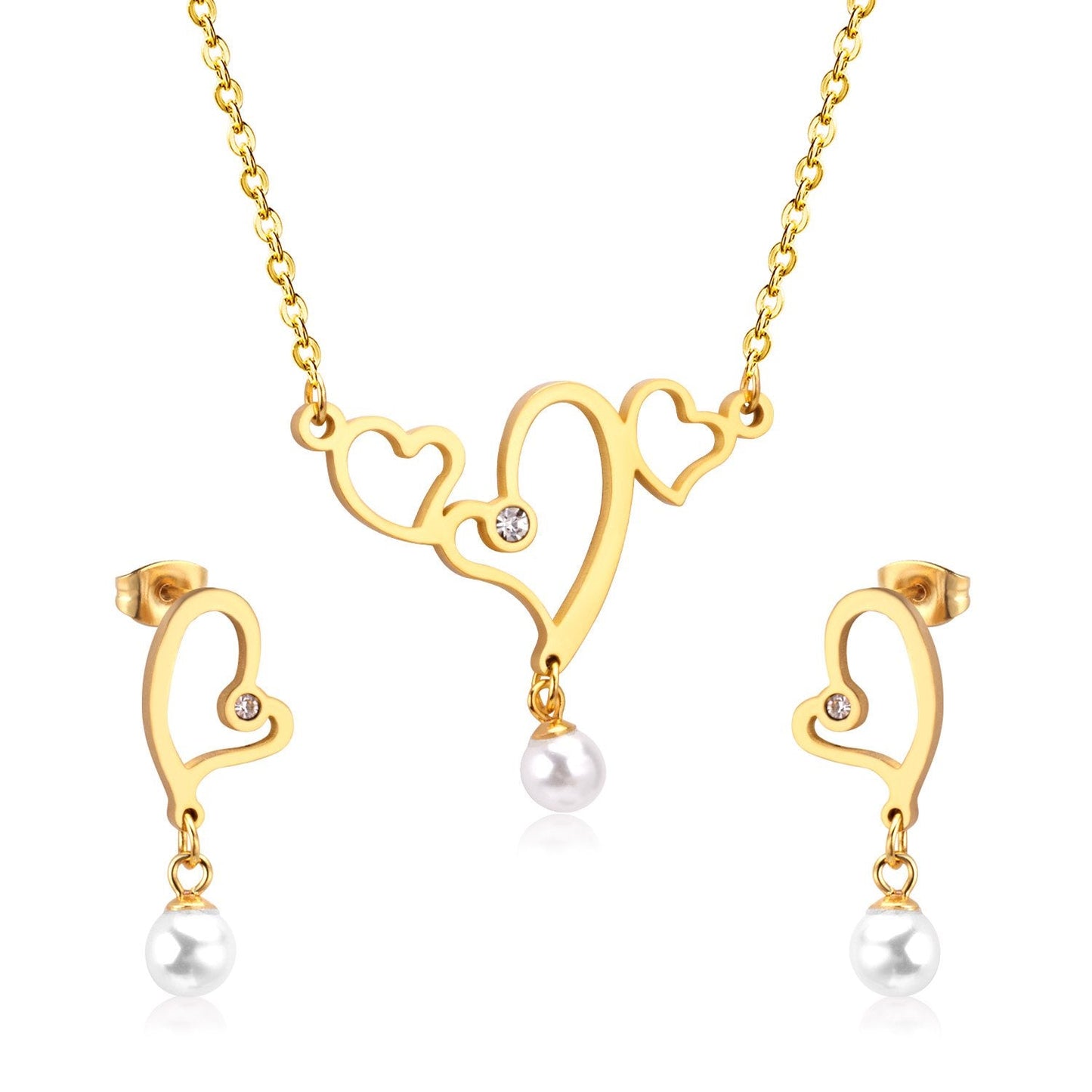 Hot Imitation Pearl Wedding necklace earring set Bridal jewelry set for women Elegant Party Gift Fashion Costume
