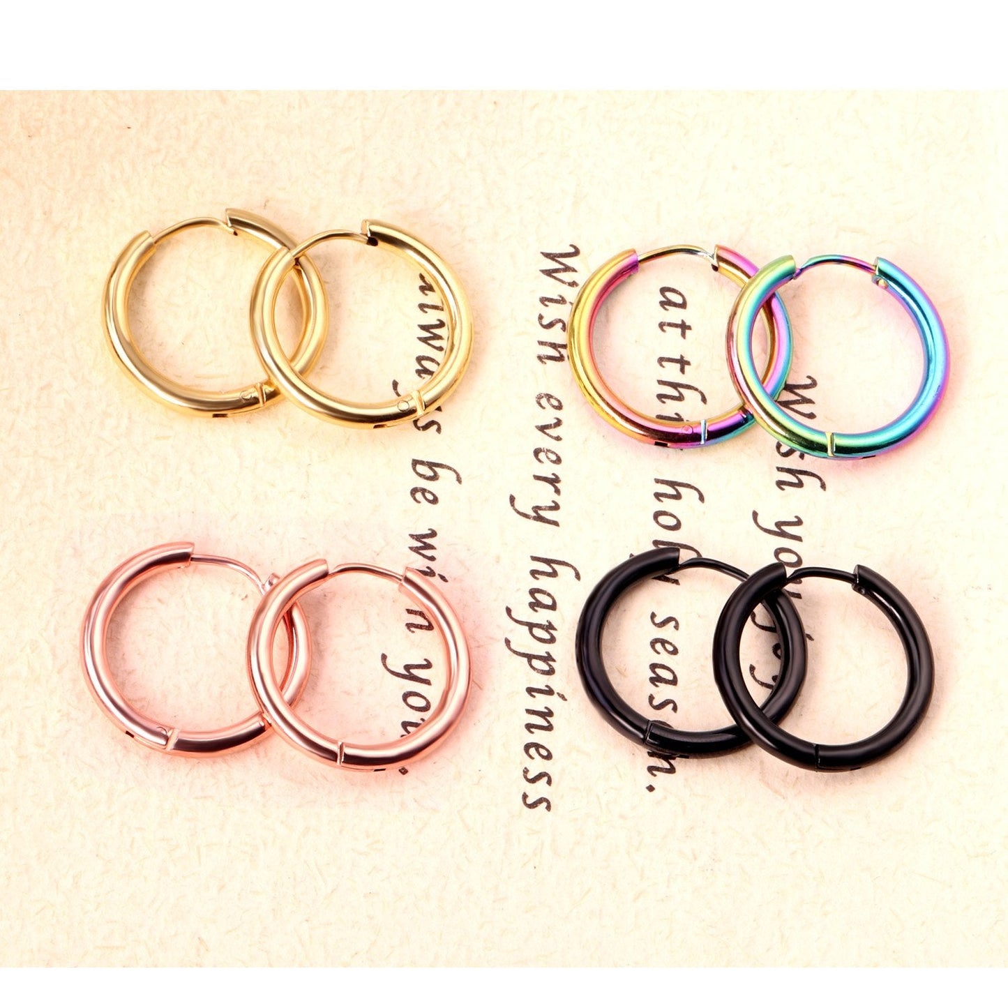 ASON 5pair/10pcs Circle Hoop Earrings Women Girl Colorful Round Earring Geometry Earrings Simple Anti-allergy Jewelry Daily Wear