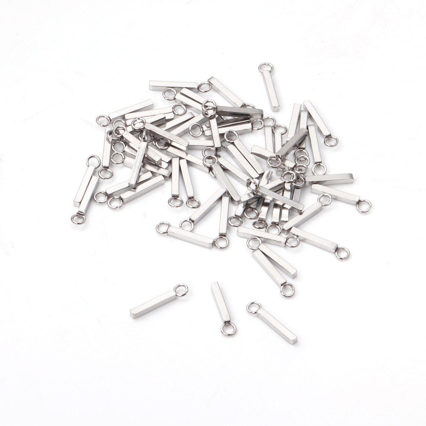 ASON 100pcs/lot Stainless Steel Bar Metal Rod With Tassel Earrings Charm Accessories for DIY Earrings Jewelry Making Supplies