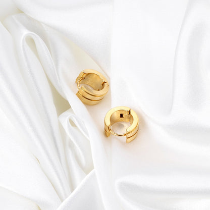 Punk Style Male Earrings Thick Hoop Earrings For Women серьги Jewelry Circle Office Female Earrings 12pair/lot Matt