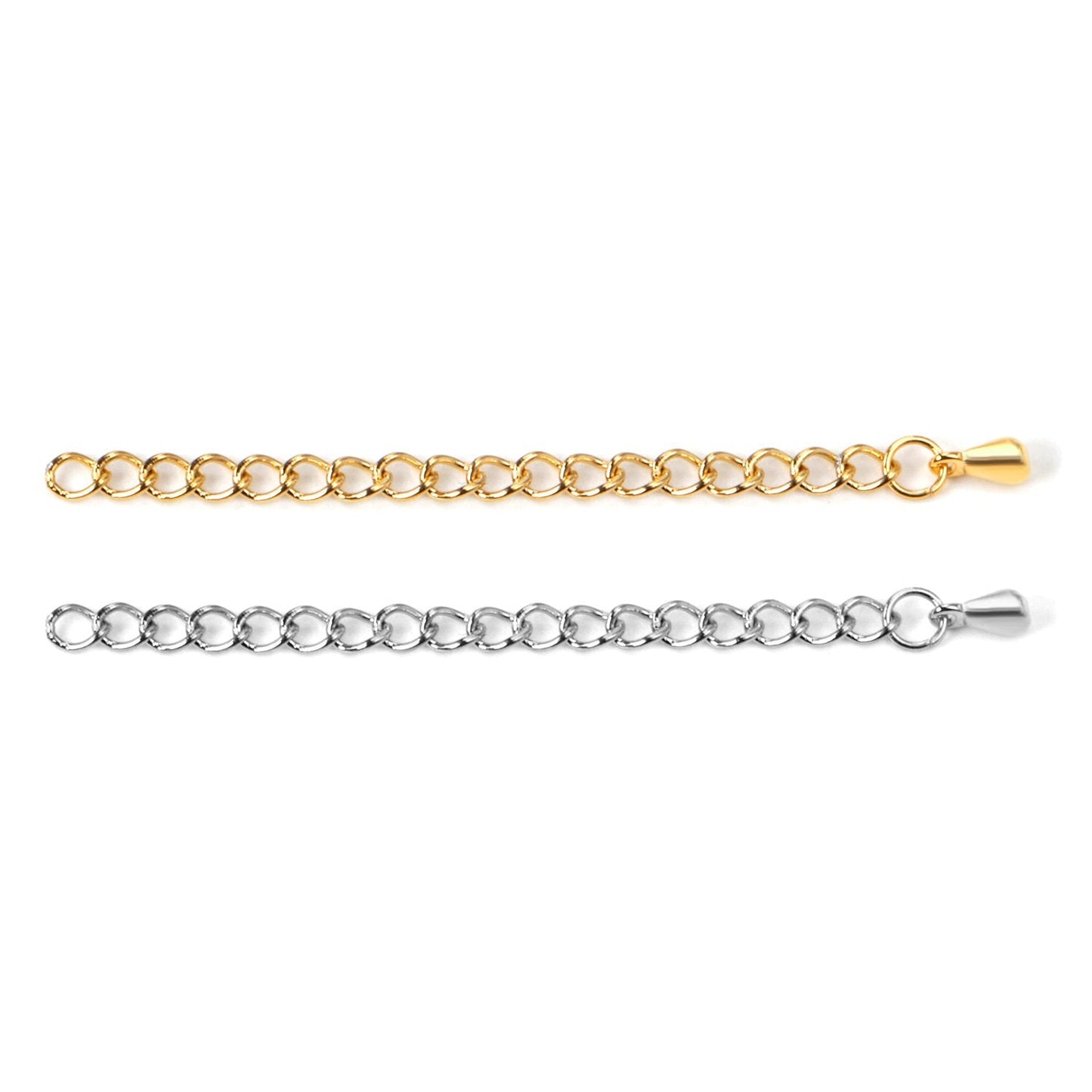 ASON 10pcs/lot Stainless Steel Chain Connector 5mm Lengthen The Chain Gold Silver Color Bracelet Necklace DIY Jewelry Accessory