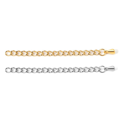 ASON 10pcs/lot Stainless Steel Chain Connector 5mm Lengthen The Chain Gold Silver Color Bracelet Necklace DIY Jewelry Accessory
