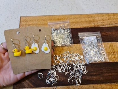 ASON 100pcs Gold Stainless Steel French Lever Earring Hooks Wire Settings Base Hoops Earrings Making DIY Hook Earrings Findings